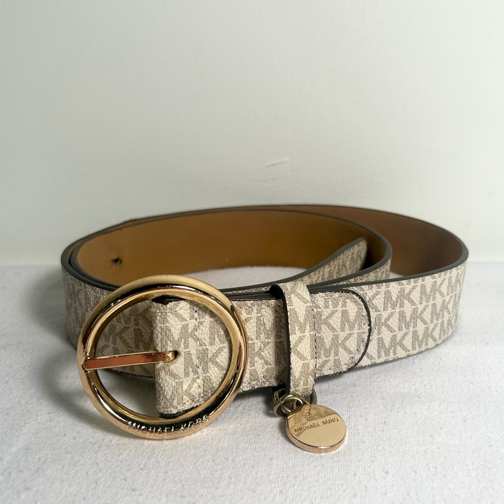 Michael Kors White/Cream Leather Belt